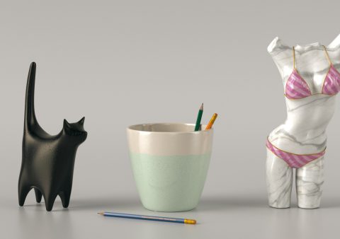 Cat, vase & body
